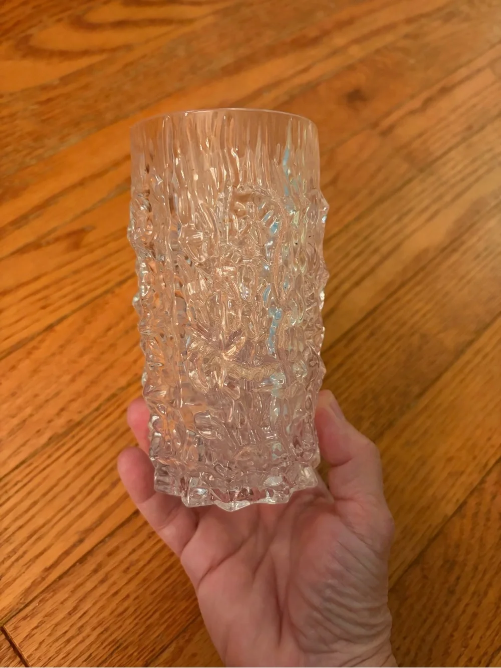 Vintage MCM William Bounds Grainware Lucite  Cracked Ice Set Of 2 Glasses